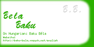 bela baku business card